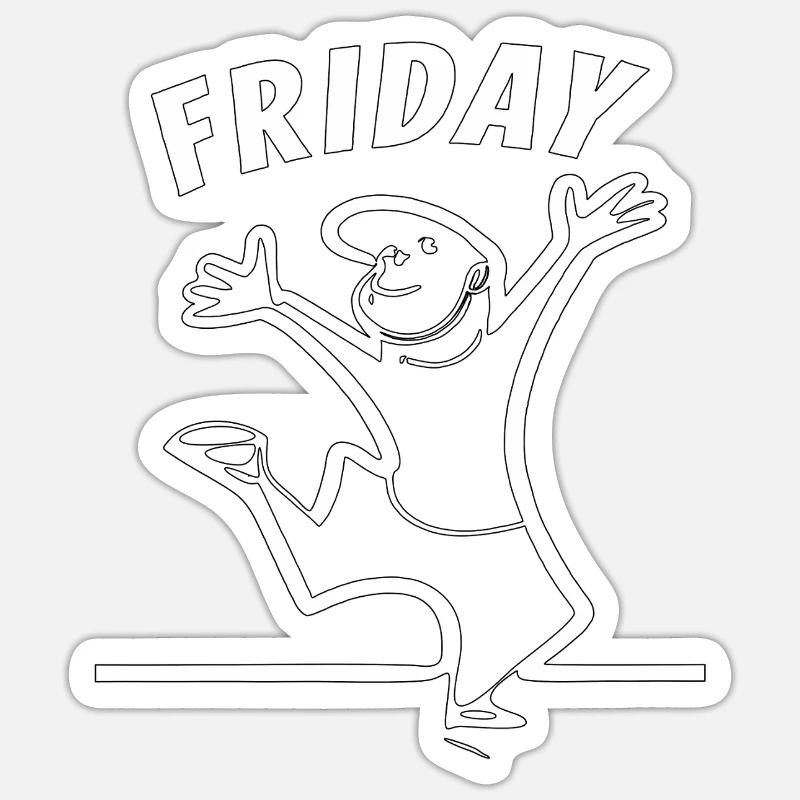 VENDREDI - Sticker taille S (10 x 10 cm) - blanc mat