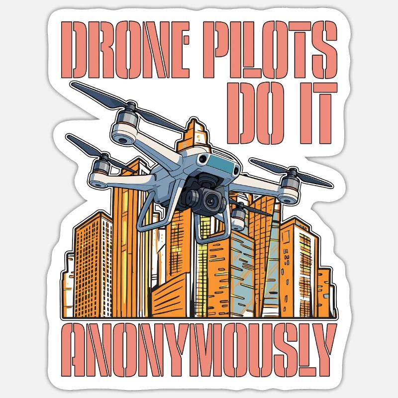 Drone Pilots Do It Anonymously Drone Operator Sticker Größe S (10 x 10 cm)