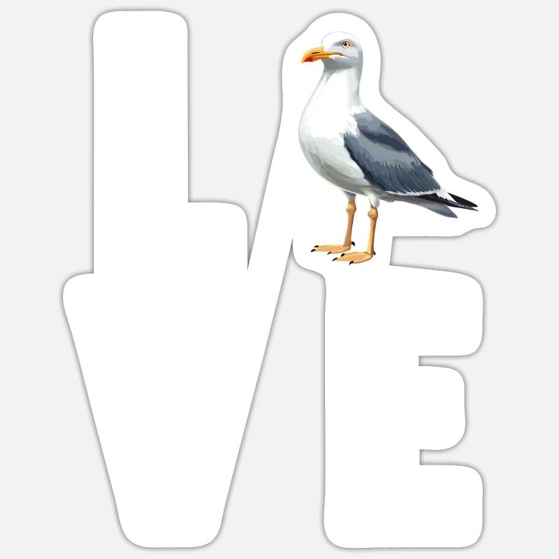 Seagulls Seagull - Sticker size S (10 x 10 cm) - white matte