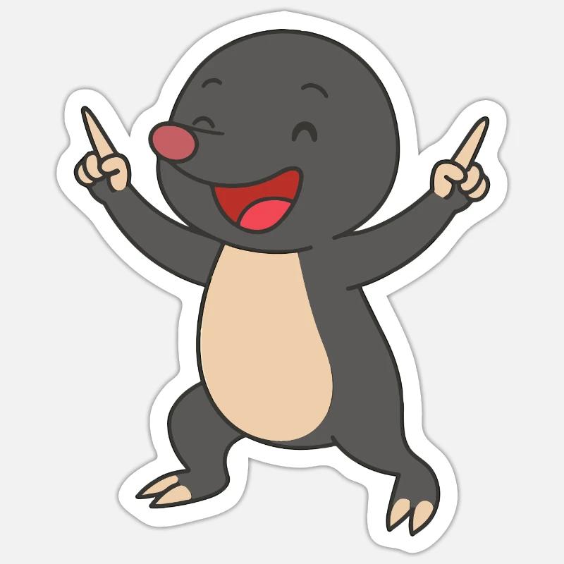 Happy Mole - Sticker size S (10 x 10 cm) - white matte