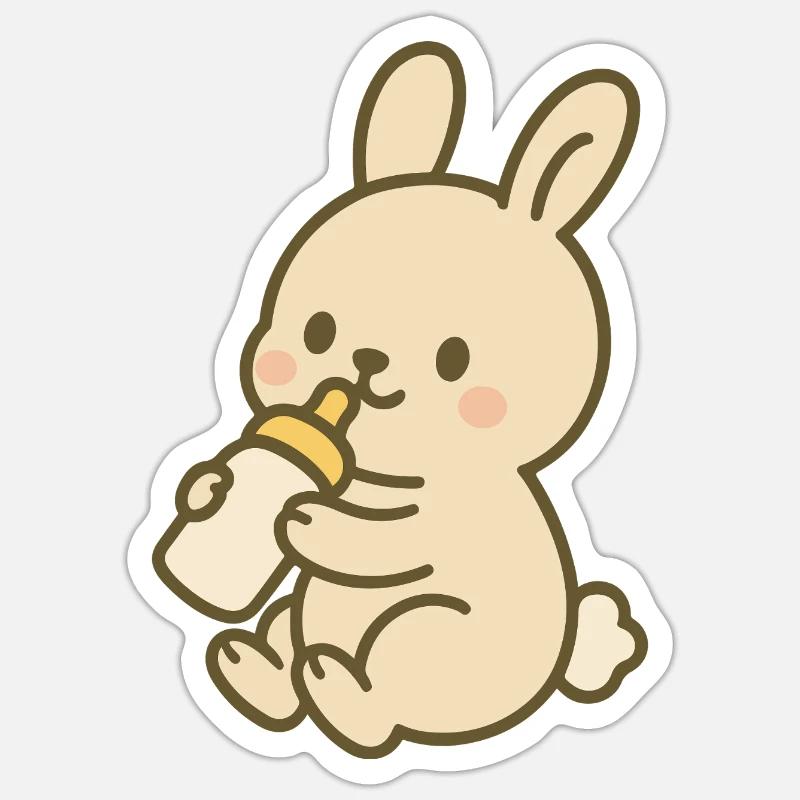 Flask Bunny - Sticker size S (10 x 10 cm) - white matte