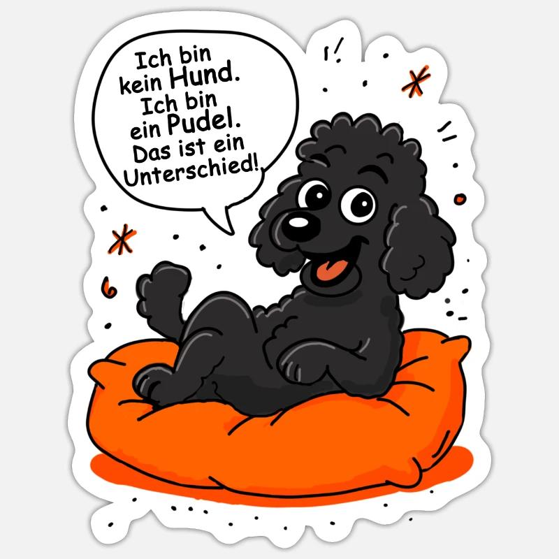 Ich bin kein Hund ich bin ein Pudel - das ist ein Sticker Größe S (10 x 10 cm)