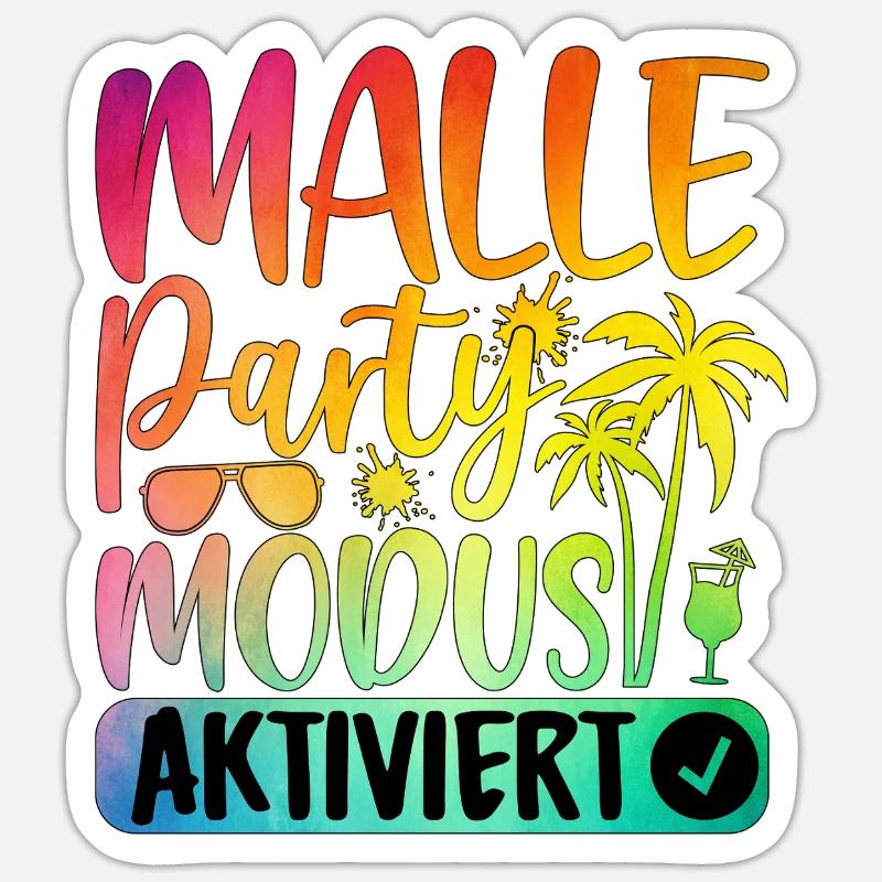 Mode Malle Party activé - Sticker taille S (10 x 10 cm) - blanc mat
