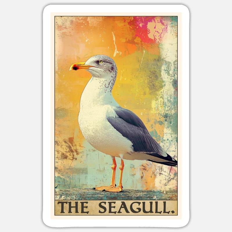 Mouettes Mouette - Sticker taille S (10 x 10 cm) - blanc mat