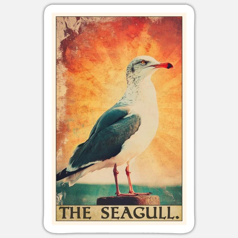 Mouettes Mouette - Sticker taille S (10 x 10 cm) - blanc mat