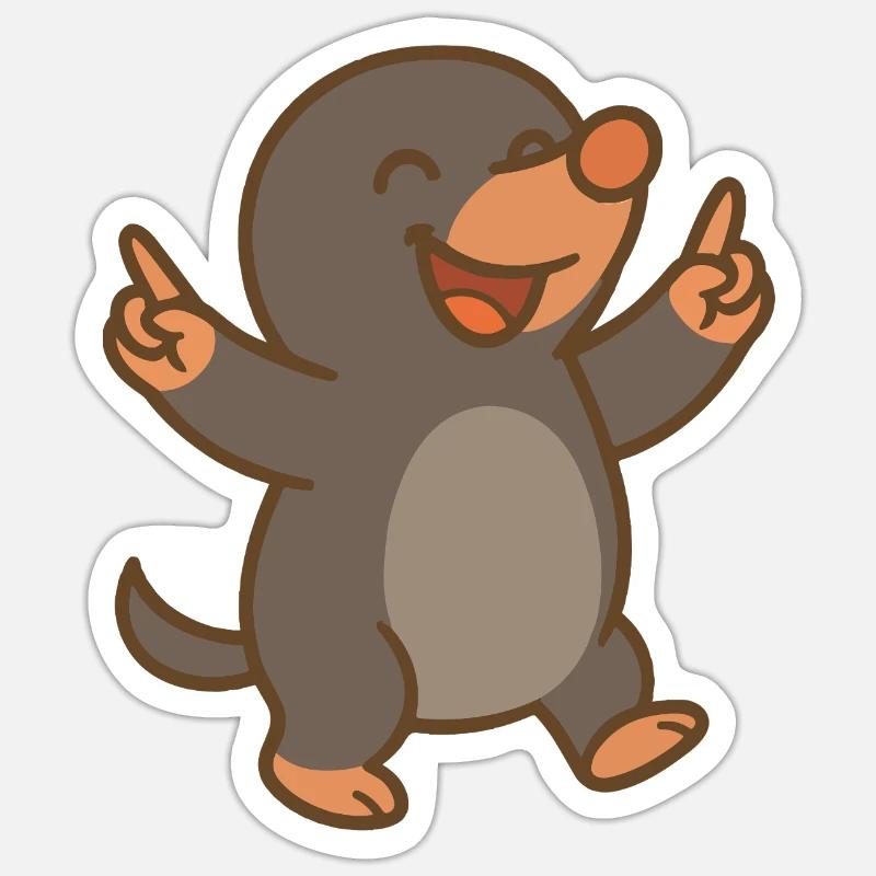 Dancing Mole Sticker size S (10 x 10 cm)