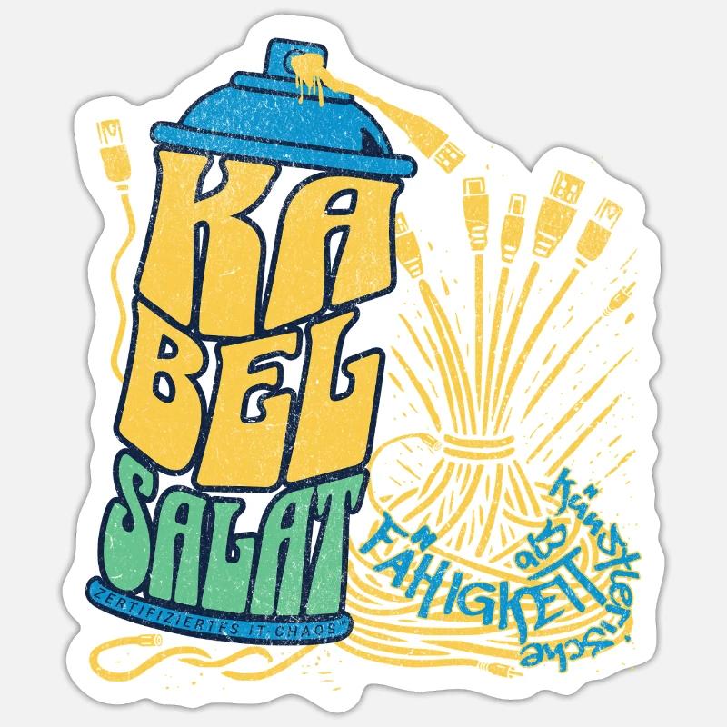 Cable clutter as an artistic skill Sticker size S (10 x 10 cm)