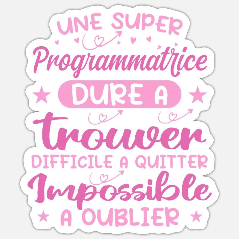 Une Super Programmatrice - Cadeau programmatrice Sticker taille S (10 x 10 cm)