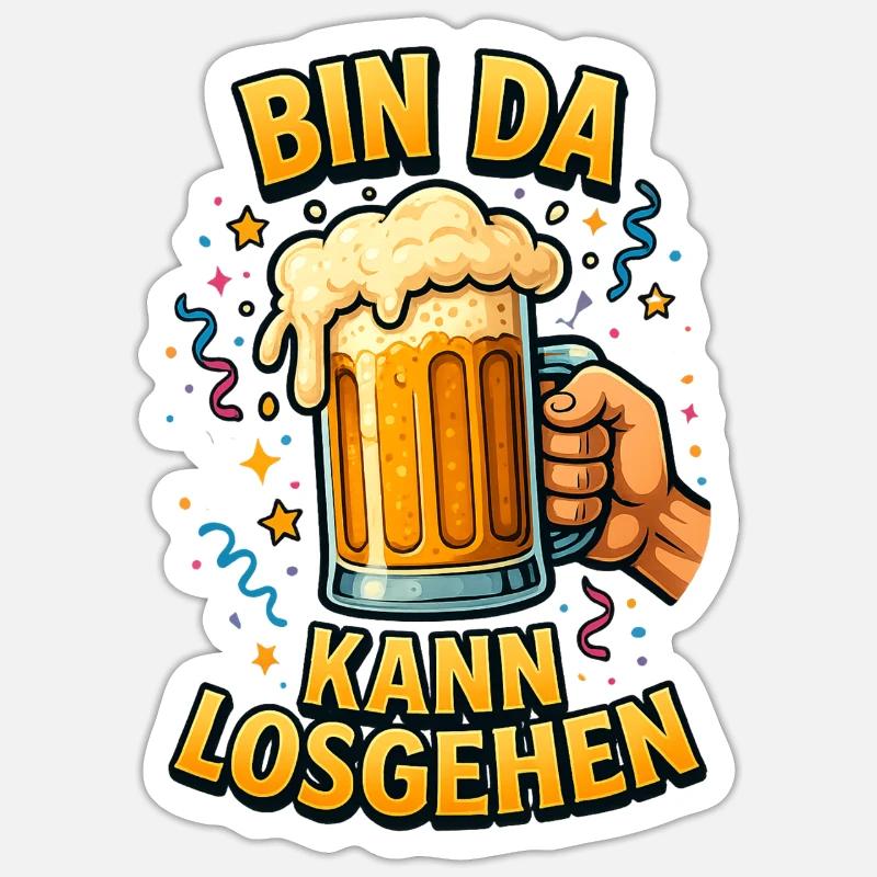 Bier Bierflasche Bierzelt Bierkrug Biergarten - Sticker Größe S (10 x 10 cm) - Mattweiß