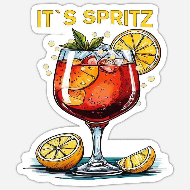 GETRÄNK IT`S SPRITZ - Sticker Größe S (10 x 10 cm) - Mattweiß