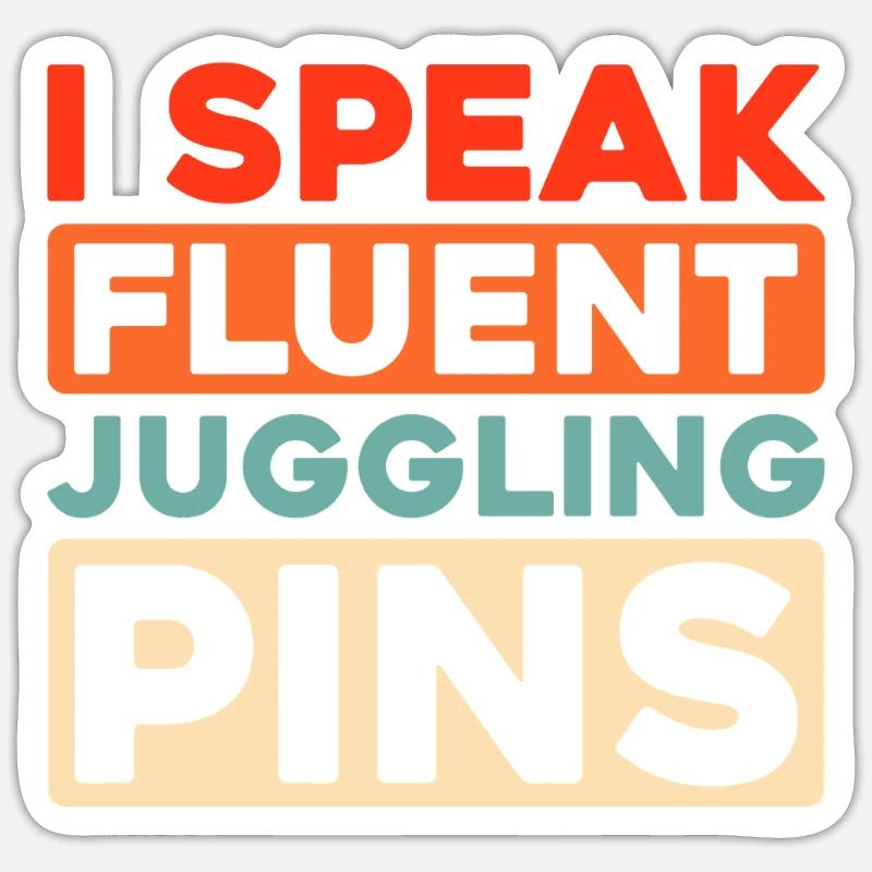 Jongleur - Sticker taille S (10 x 10 cm) - blanc mat