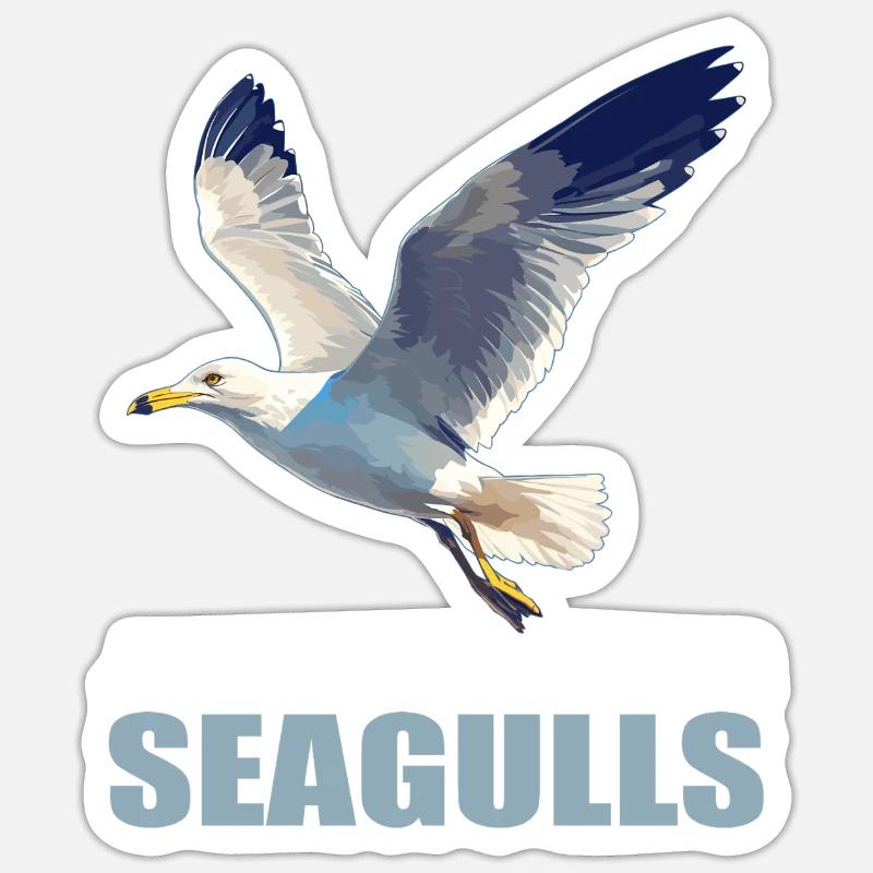 Seagulls Seagull - Sticker size S (10 x 10 cm) - white matte