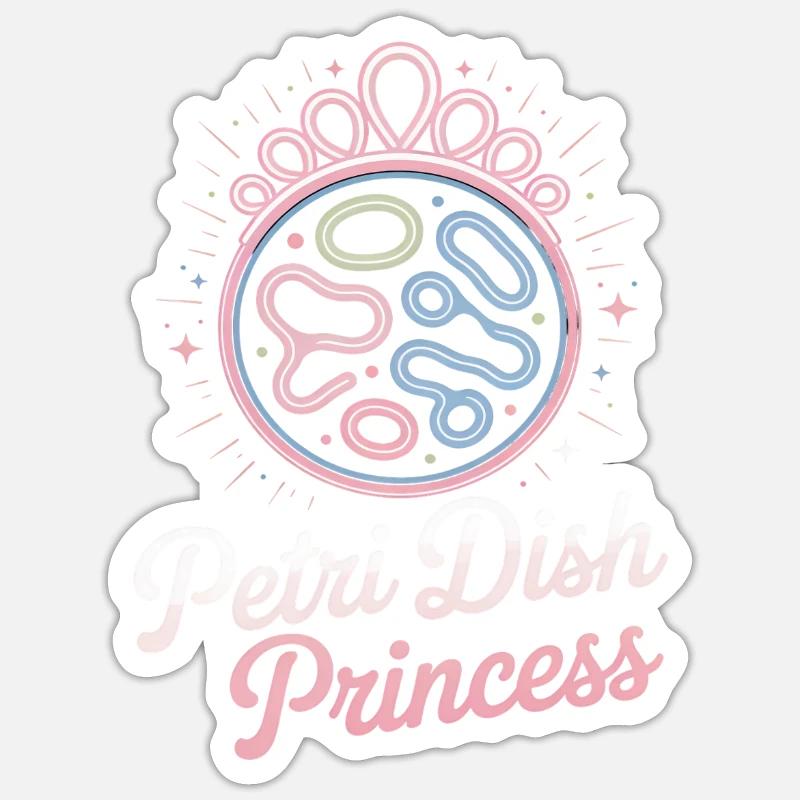 Boîte de Pétri Princesse Microbiologiste Sticker taille S (10 x 10 cm)