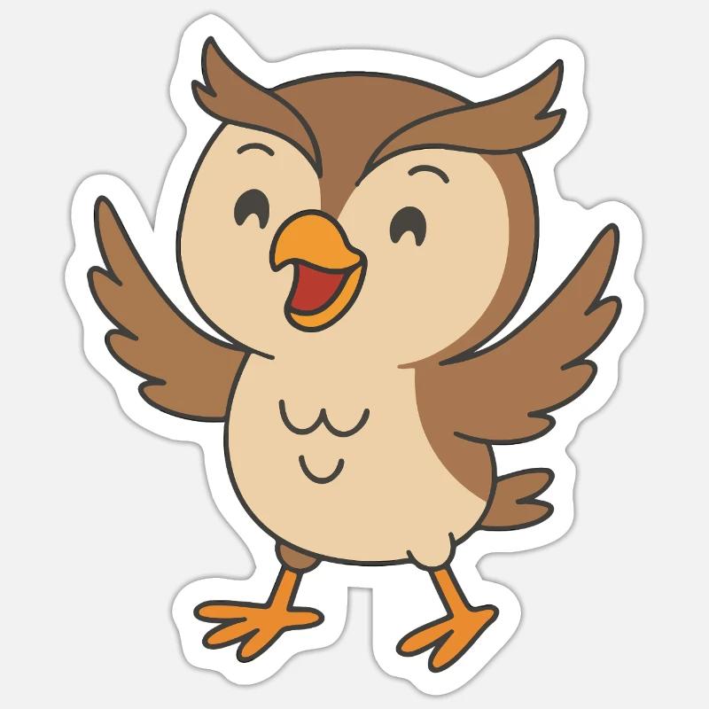 Lachuhu in flight - Sticker size S (10 x 10 cm) - white matte