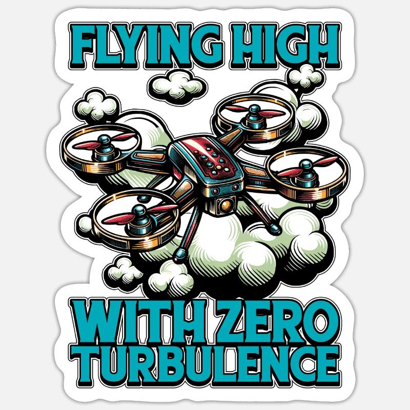Passionné de drones qui vole haut avec des courses de drones Sticker taille S (10 x 10 cm)