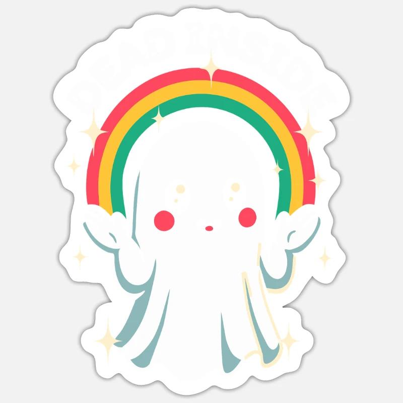 Dead Inside - Cute Ghost Sticker size S (10 x 10 cm)