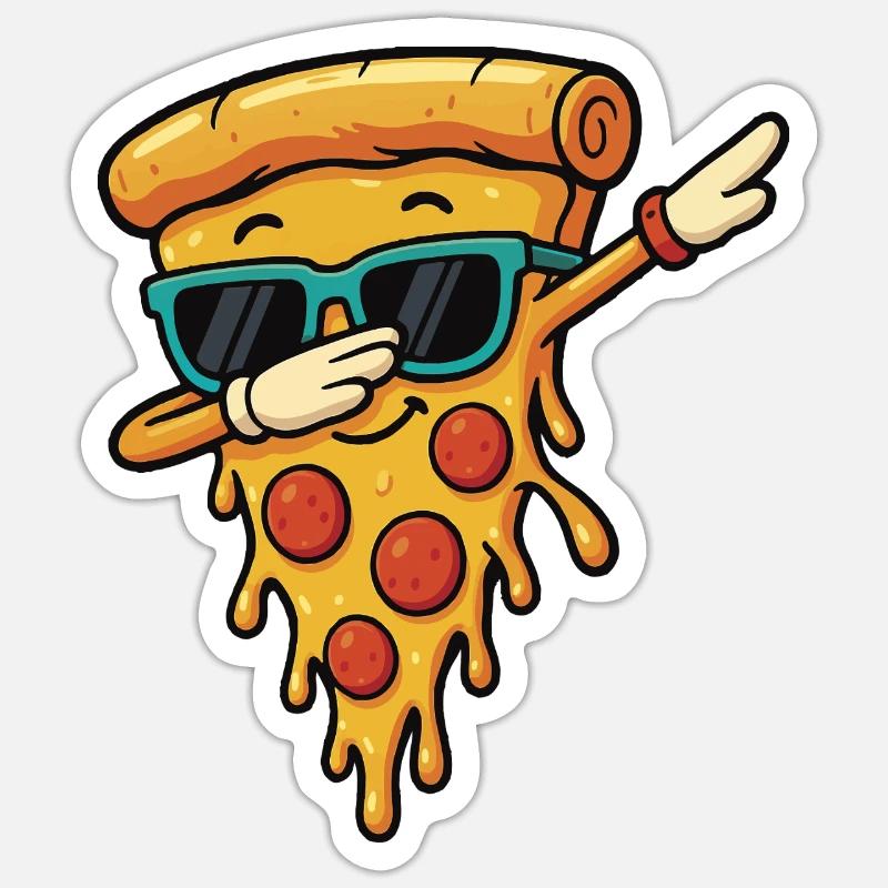 Cool Pizza Slice Sunglasses Dab Pose Dance Dabbing Sticker size S (10 x 10 cm)
