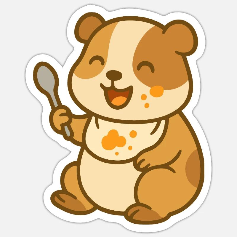 Drôle de cochon d’Inde alimentation pour bébé Sticker taille S (10 x 10 cm)