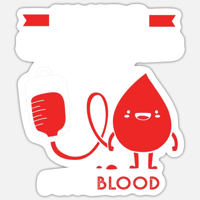 Blutspende Blut Blutspender - Sticker Größe S (10 x 10 cm) - Mattweiß