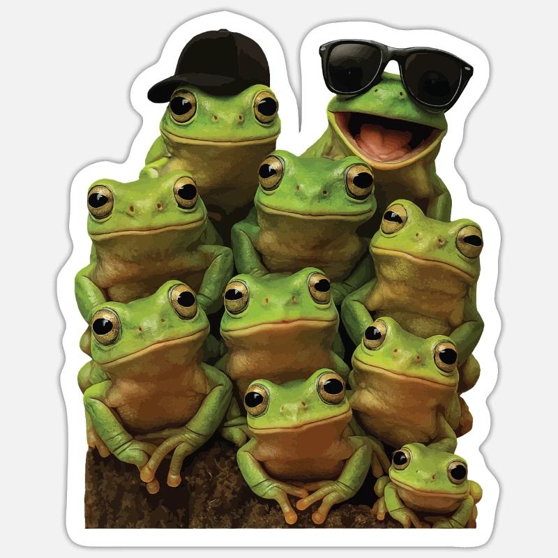 Frosch - Sticker Größe S (10 x 10 cm) - Mattweiß
