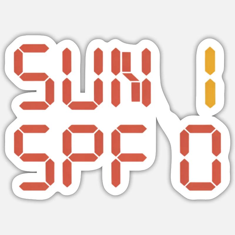 Sun 1 SPF 0 Sunburn - Sticker size S (10 x 10 cm) - white matte