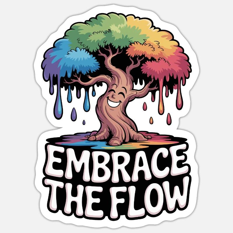 Schmelzender Baum - Sticker Größe S (10 x 10 cm) - Mattweiß