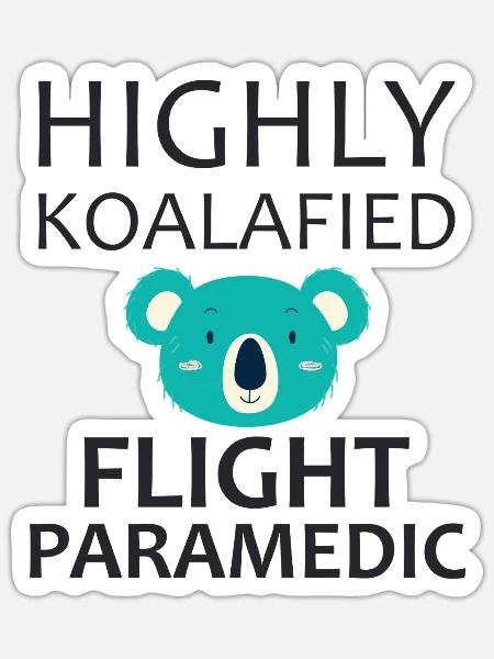 Flight Paramedic Koalafied Luftrettung - Sticker Größe S (10 x 10 cm) - Mattweiß