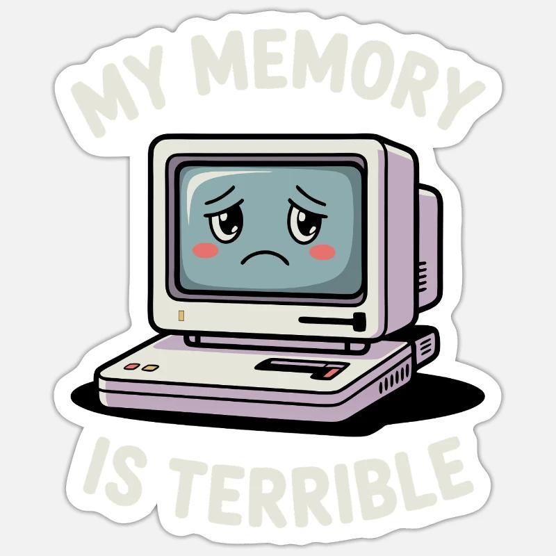 Ma mémoire est terrible Drôle d’ordinateur Drôle de codage Sticker taille S (10 x 10 cm)