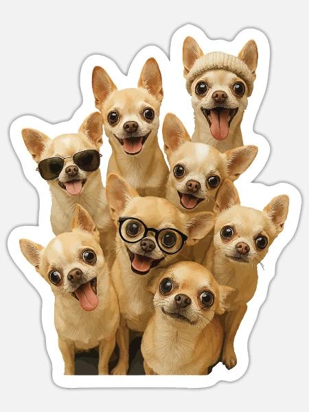 Chihuahua - Sticker Größe S (10 x 10 cm) - Mattweiß