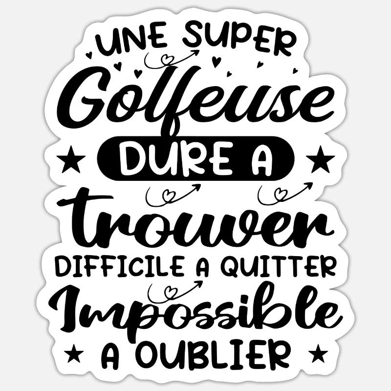 Une Super Golfeuse - Cadeau golfeuse Sticker taille S (10 x 10 cm)