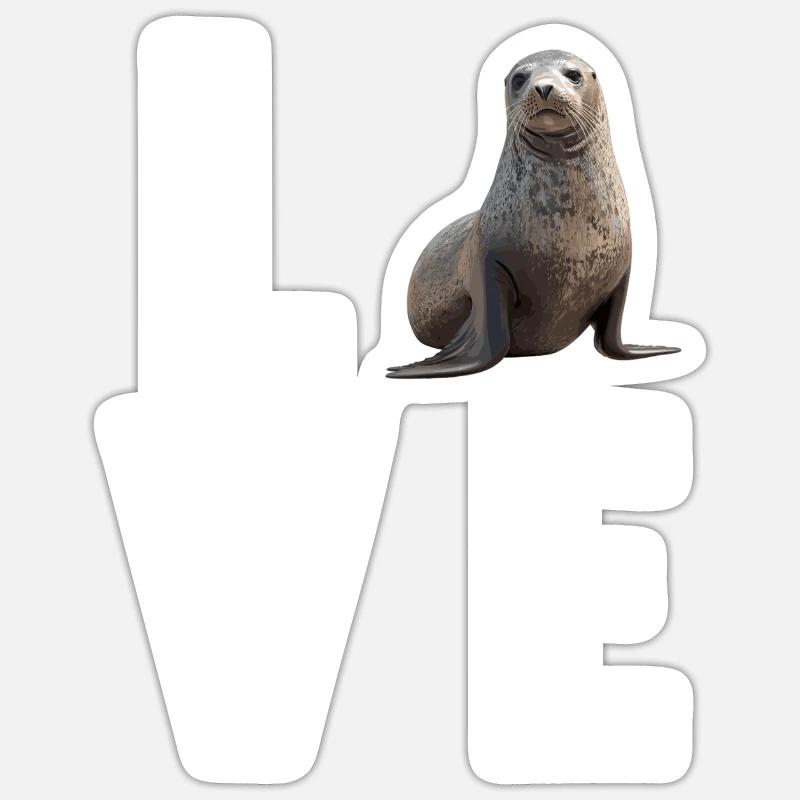 Robben Robbe - Sticker Größe S (10 x 10 cm) - Mattweiß
