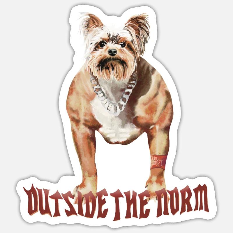 Außerhalb der Norm - Lustiger Hund - Sticker Größe S (10 x 10 cm) - Mattweiß
