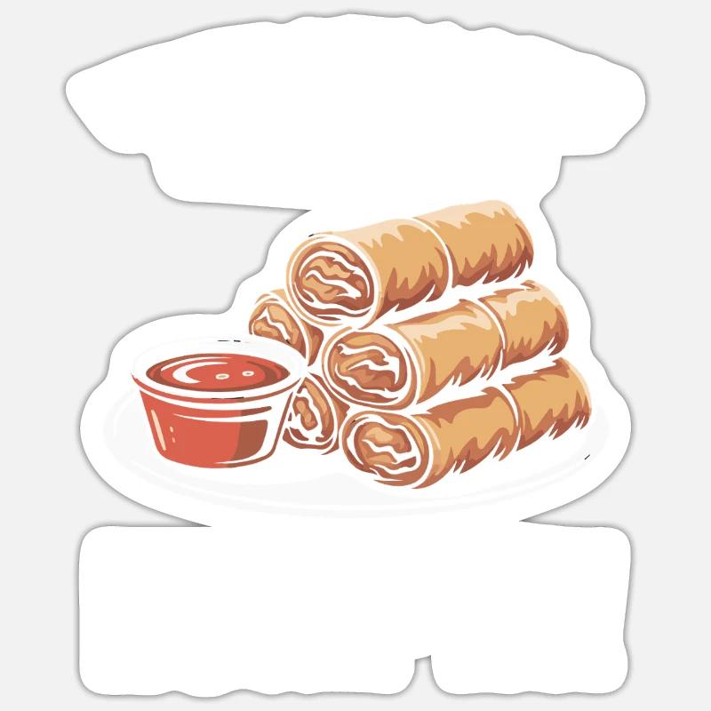 Spring rolls - Sticker size S (10 x 10 cm) - white matte