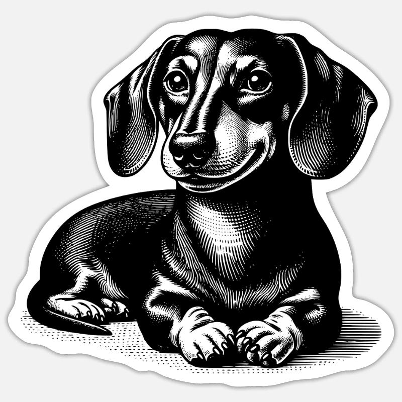 Dachshund - Sticker size S (10 x 10 cm) - white matte