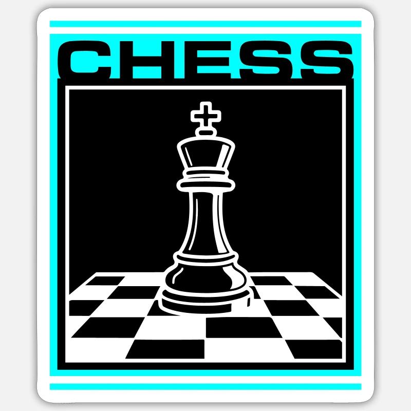 Schach König Chess - Sticker Größe S (10 x 10 cm) - Mattweiß