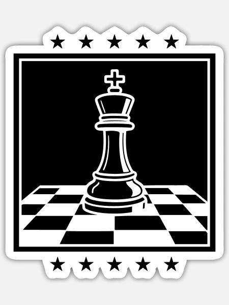 Chess King Chess - Sticker taille S (10 x 10 cm) - blanc mat