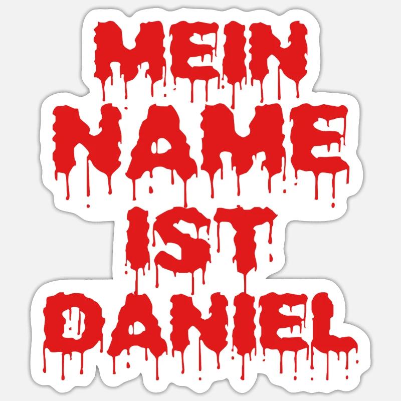 Daniel - Sticker taille S (10 x 10 cm) - blanc mat