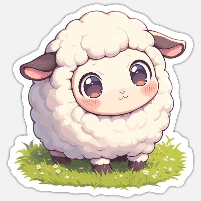 Mouton Mouton - Sticker taille S (10 x 10 cm) - blanc mat
