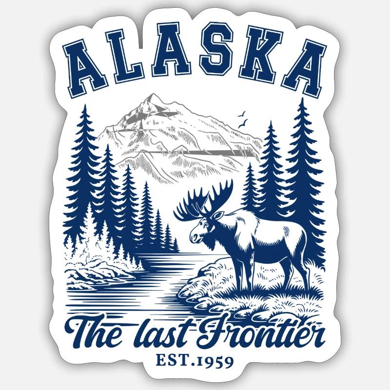 Alaska the Last Frontier - Sticker size S (10 x 10 cm) - white matte