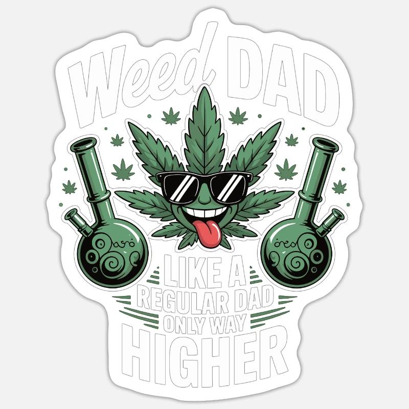 Weed Dad Geschenkidee Sticker Größe S (10 x 10 cm)