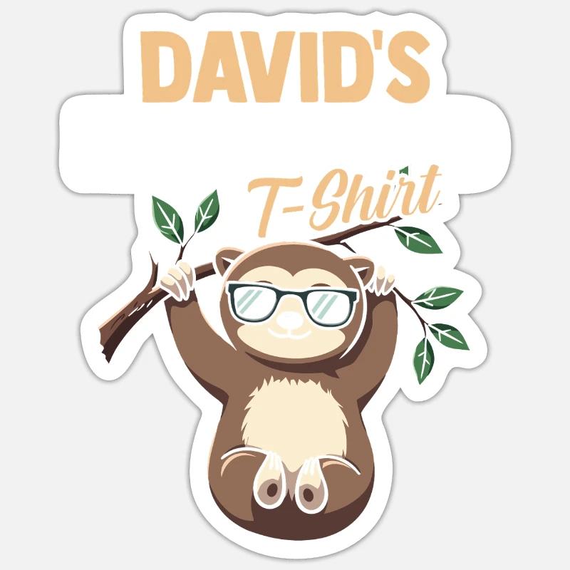 Sloth David - Sticker size S (10 x 10 cm) - white matte