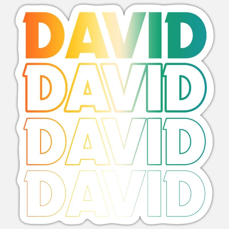 David - Sticker taille S (10 x 10 cm) - blanc mat
