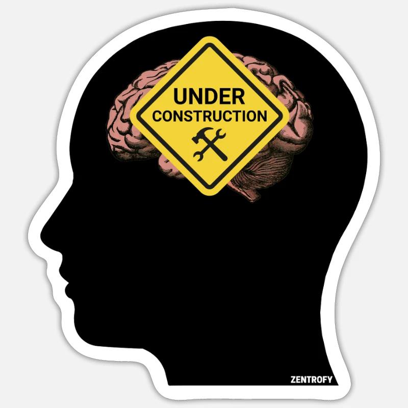 Mindful Construction Brain Tee Sticker size S (10 x 10 cm)