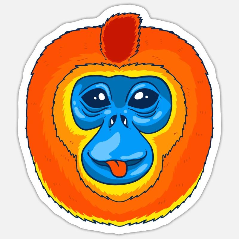Snub-nosed monkey Monkey Chimpanzee - Sticker size S (10 x 10 cm) - white matte