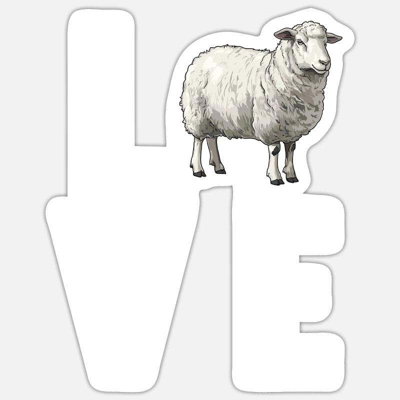Schafe Schaf - Sticker Größe S (10 x 10 cm) - Mattweiß