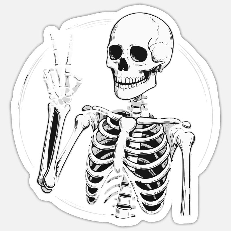SCHÄDEL FRIEDEN - Sticker Größe S (10 x 10 cm) - Mattweiß