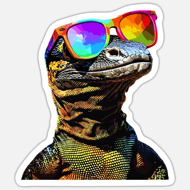 Waran Echse Reptil Komodowaran Bindenwaran Lizard Sticker Größe S (10 x 10 cm)