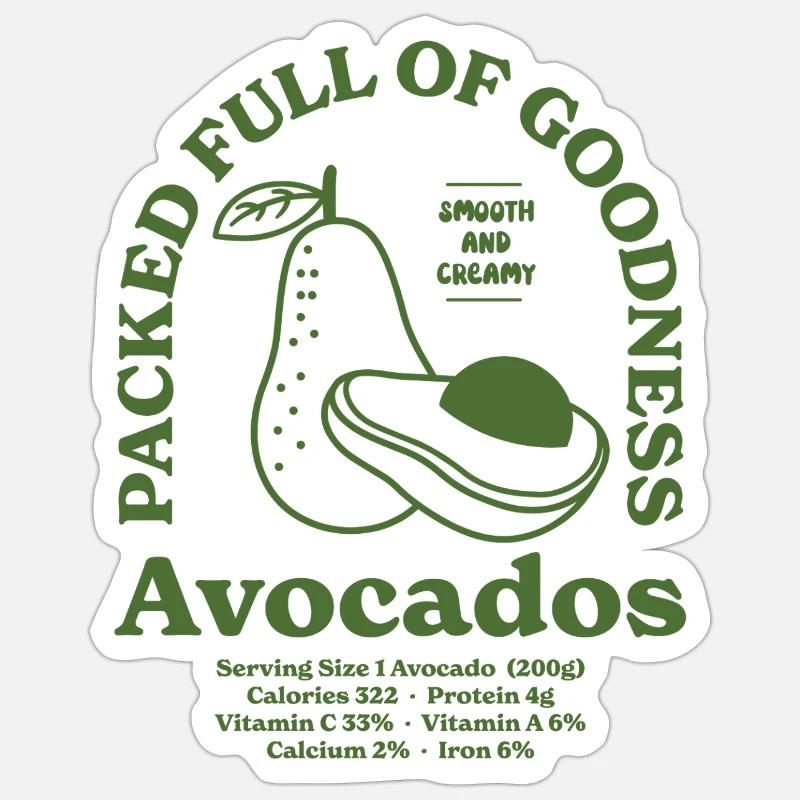 Avocado Nutritional - Sticker size S (10 x 10 cm) - white matte