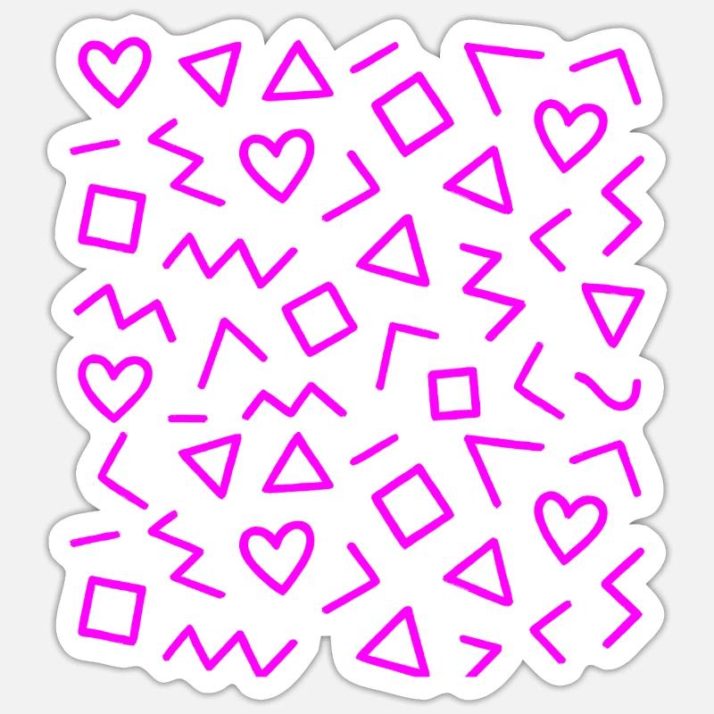 Conception de motifs géométriques - Sticker taille S (10 x 10 cm) - blanc mat