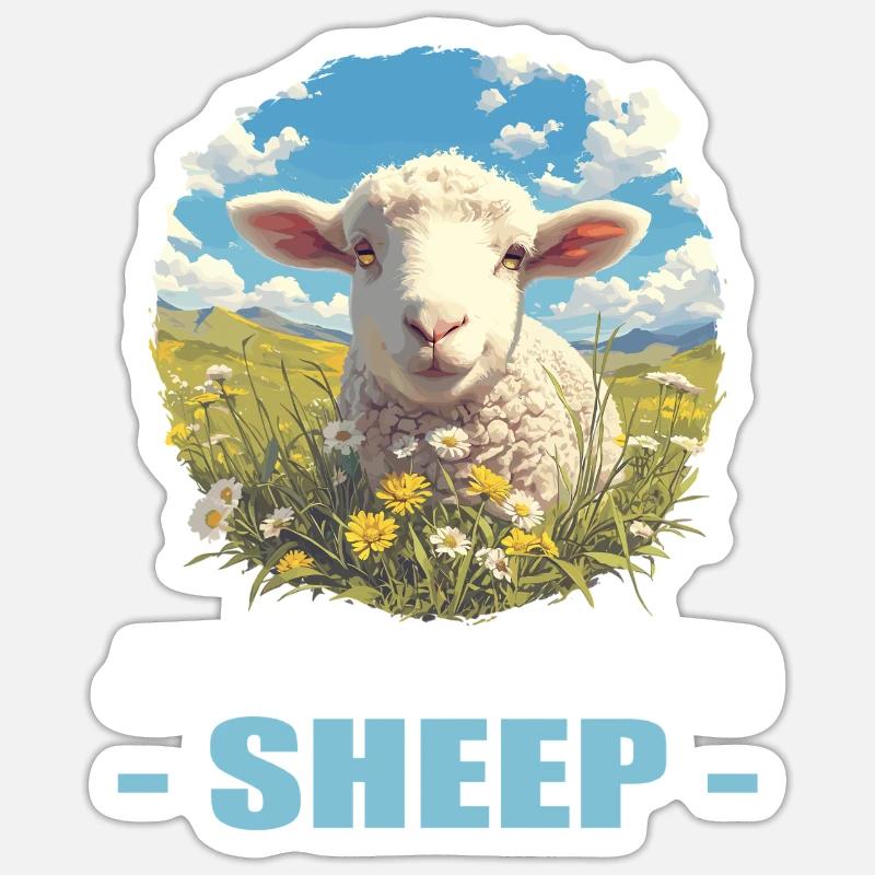 Mouton Mouton - Sticker taille S (10 x 10 cm) - blanc mat
